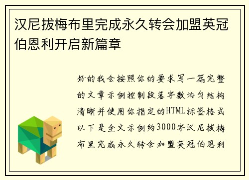 汉尼拔梅布里完成永久转会加盟英冠伯恩利开启新篇章 汉尼拔梅布里完成永久转会加盟英冠伯恩利开启新篇章